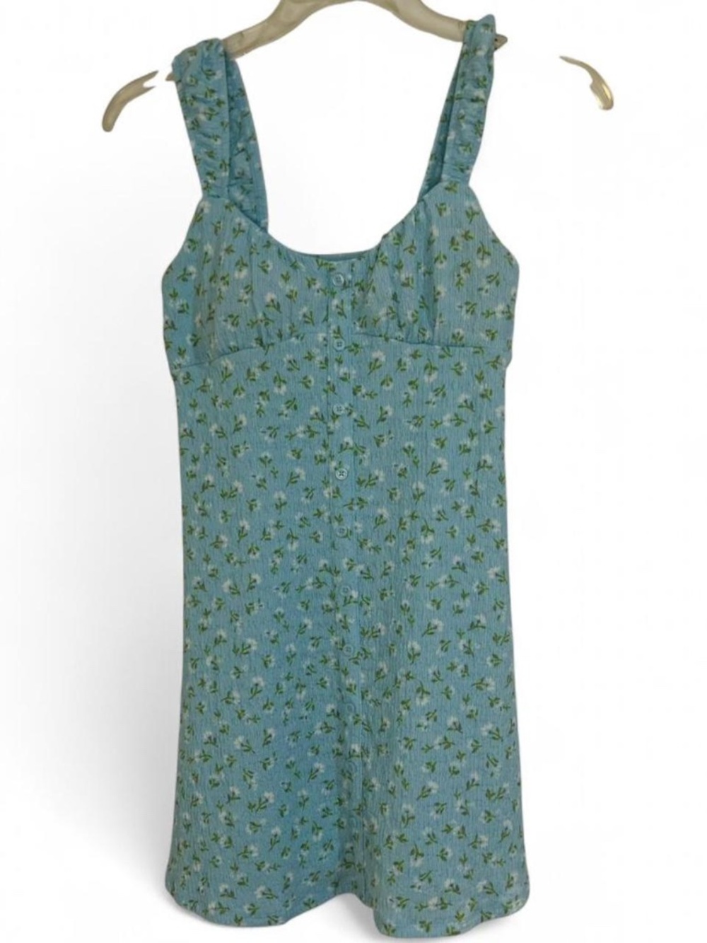 No Boundaries Blue Floral Mini Dress with Padded Bust - Small 4-6